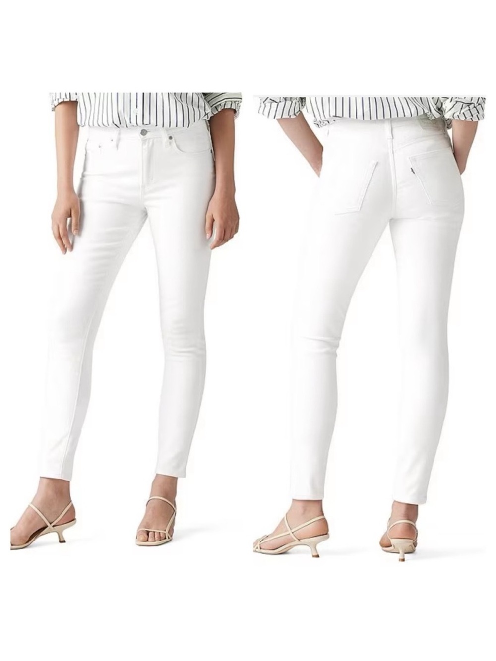 Leviโs High Rise Skinny Ankle White Jeans 721 Womenโs 32 NEW